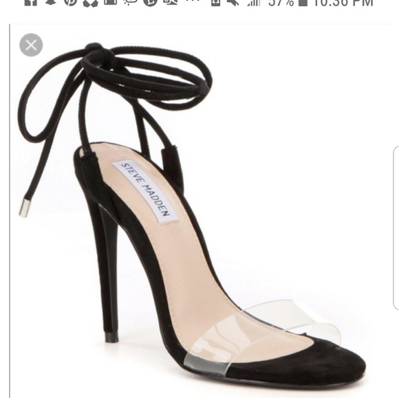 steve madden clear heels black